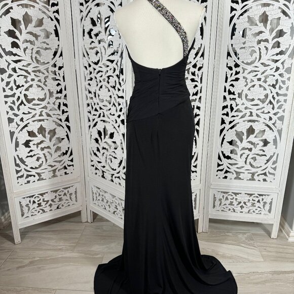 Jovani 02543 Ruched One Shoulder Formal Dress Black - Picture 10 of 15